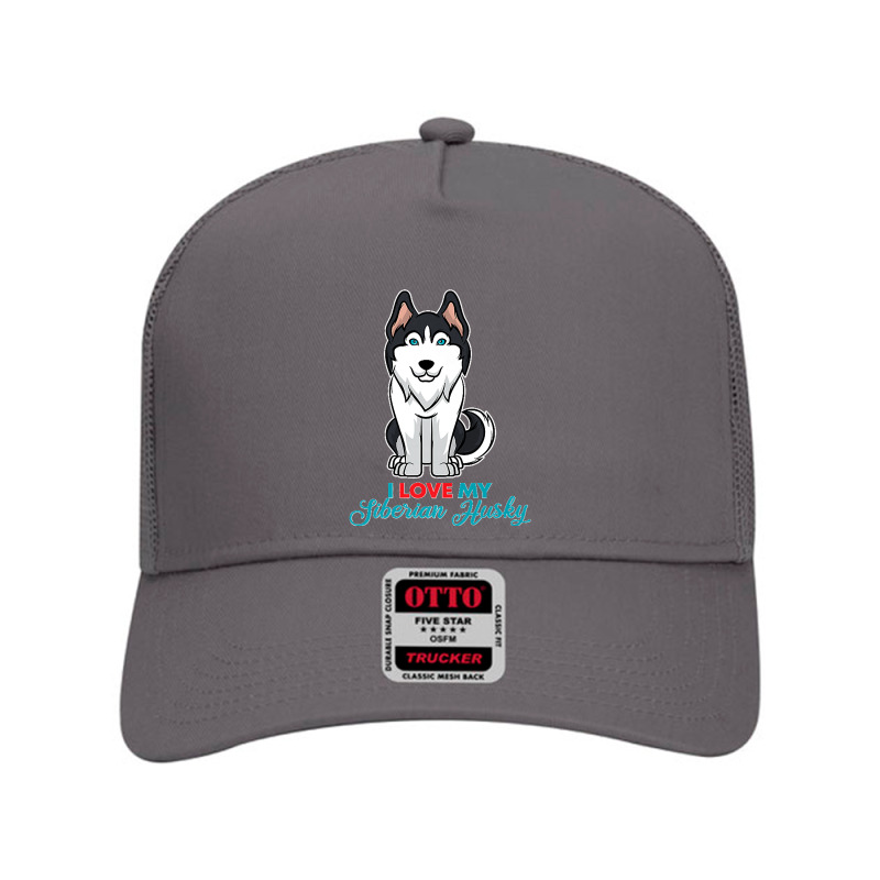 I Love My Siberian Husky For Lovers Of Huskies Premium Mesh Back Trucker Hat by WirtzRichard | Artistshot