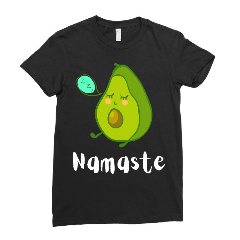 Namaste Meditation T  Shirt Sleeping Avocado , Meditation , Namaste Yo Ladies Fitted T-Shirt by handjacquelyn42 | Artistshot