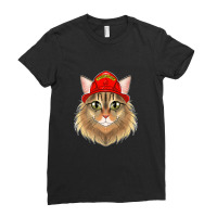 Cat Lover I Fireman Cat I Firefighter Siberian Cat Premium Ladies Fitted T-shirt | Artistshot