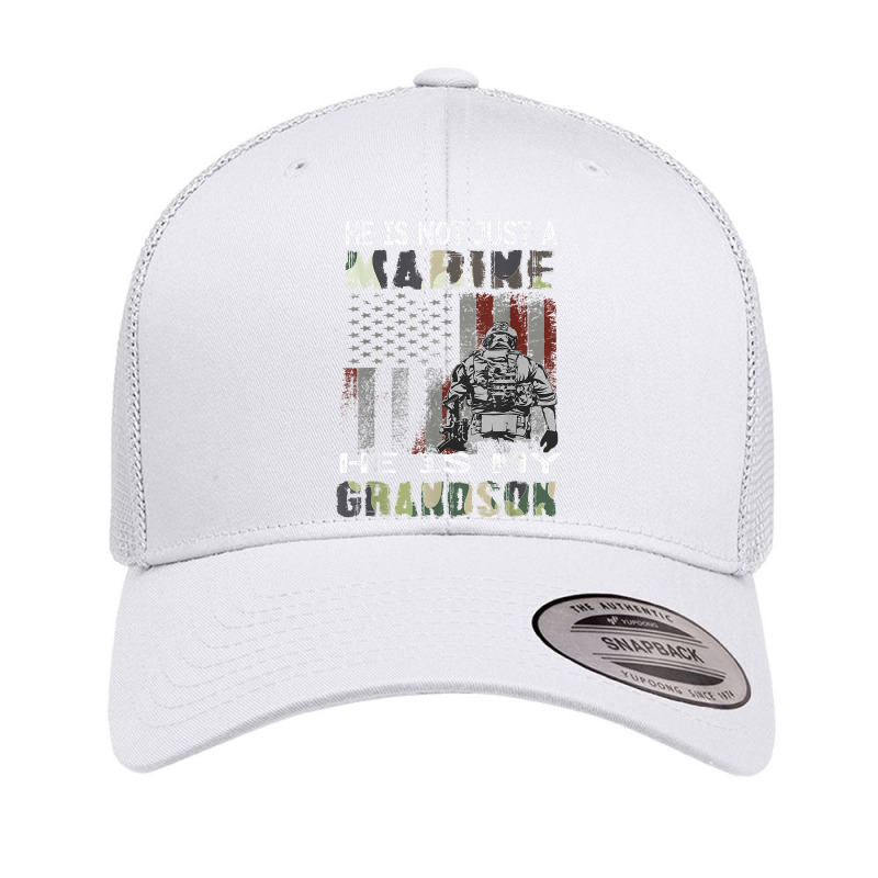 Proud Of My Grandson Is A Marine Shirt Proud Grandma Grandpa T Shirt Retro Trucker Cap | Artistshot