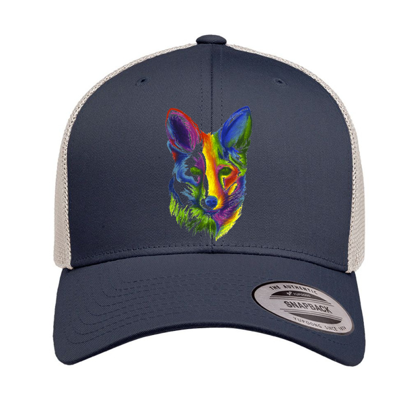 Multicolored Fox Retro Trucker Cap by putrimeheng | Artistshot