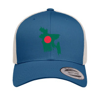 Bangladesh Map Flag Drawing Line Art Retro Trucker Cap | Artistshot