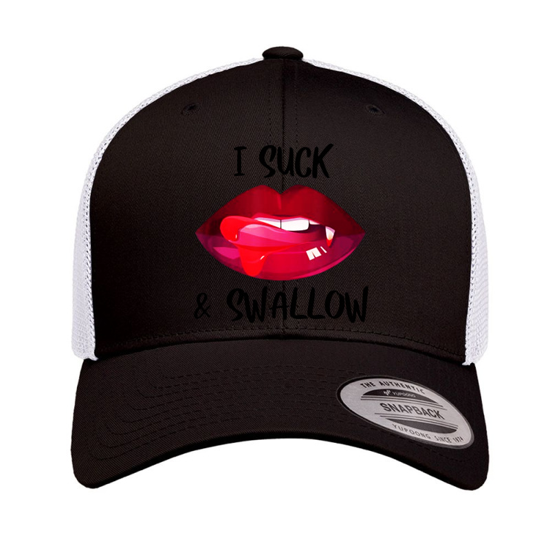 I Suck And Vampire Fangs Halloween Costume Retro Trucker Cap by WuzzTees | Artistshot