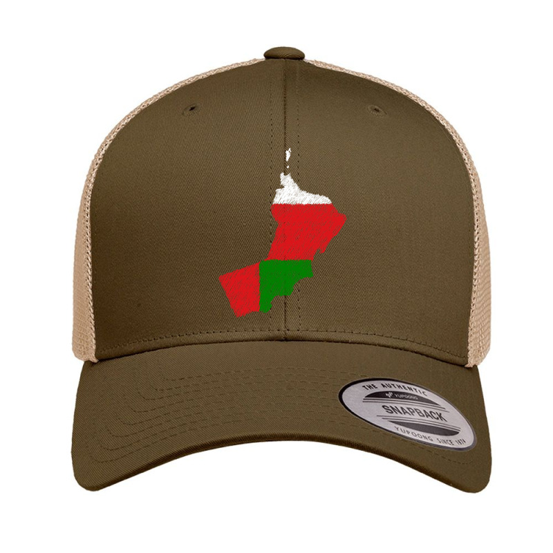 Oman Map Flag Drawing Line Art Retro Trucker Cap | Artistshot