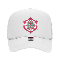 Pink Fin Mandala Circle  Spiritual Yoga Sweatshirt Foam Trucker Hat | Artistshot