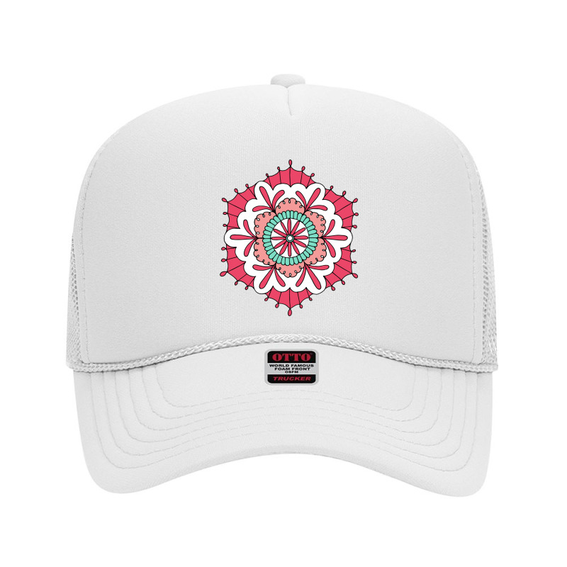 Pink Fin Mandala Circle  Spiritual Yoga Sweatshirt Foam Trucker Hat | Artistshot