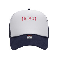 Womens Burlington North Carolina Souvenir College Style Red Text V Nec Foam Trucker Hat | Artistshot