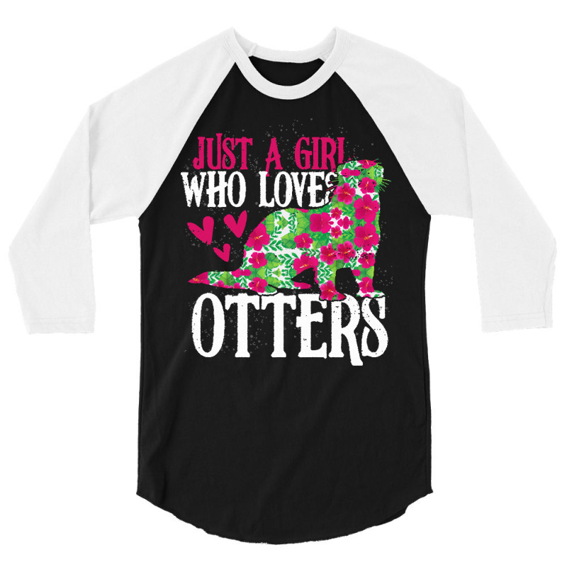 Otter Lover T  Shirt Girl Love Otter Grunge Vintage T  Shirt 3/4 Sleeve Shirt | Artistshot