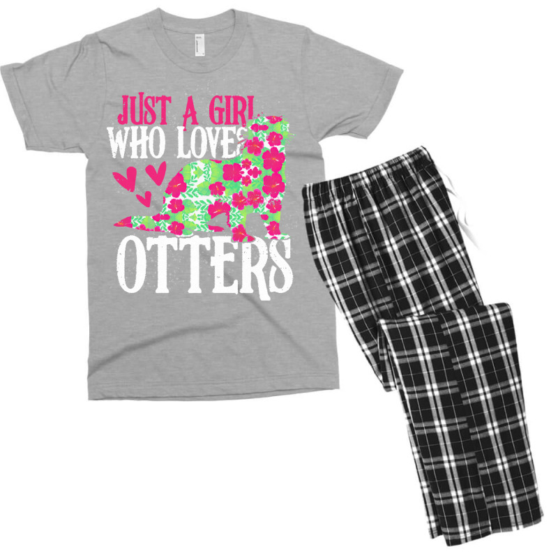 Otter Lover T  Shirt Girl Love Otter Grunge Vintage T  Shirt Men's T-shirt Pajama Set | Artistshot