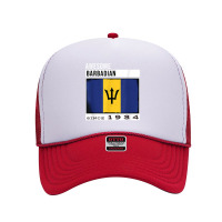 Awesome Barbadian Since 1934   Barbadian 88th Birthday T Shirt Foam Trucker Hat | Artistshot