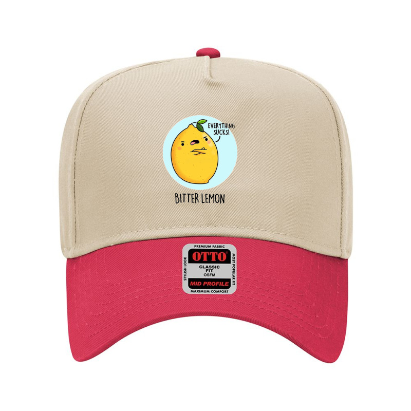 Bitter Lemon Cartoon Pun Adjustable Baseball Cap by CharlesGrooms | Artistshot