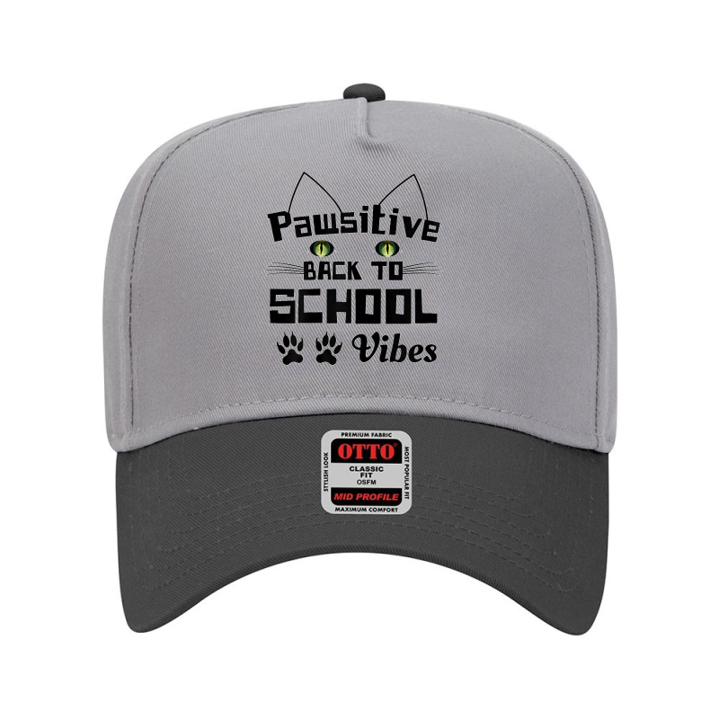 Back To School Cat Lovers Pawsitive Vibrations Adjustable Baseball Cap by ROMAINEDWILEY | Artistshot