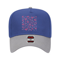 Cute Pink Lovehearts Pattern With Handwritten Love Adjustable Baseball Cap | Artistshot