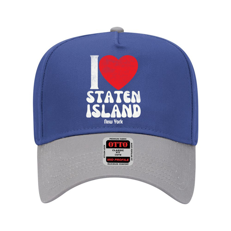 I Love Staten Island Lovers Retro Distressed Pullover Hoodie Adjustable Baseball Cap by cm-arts | Artistshot