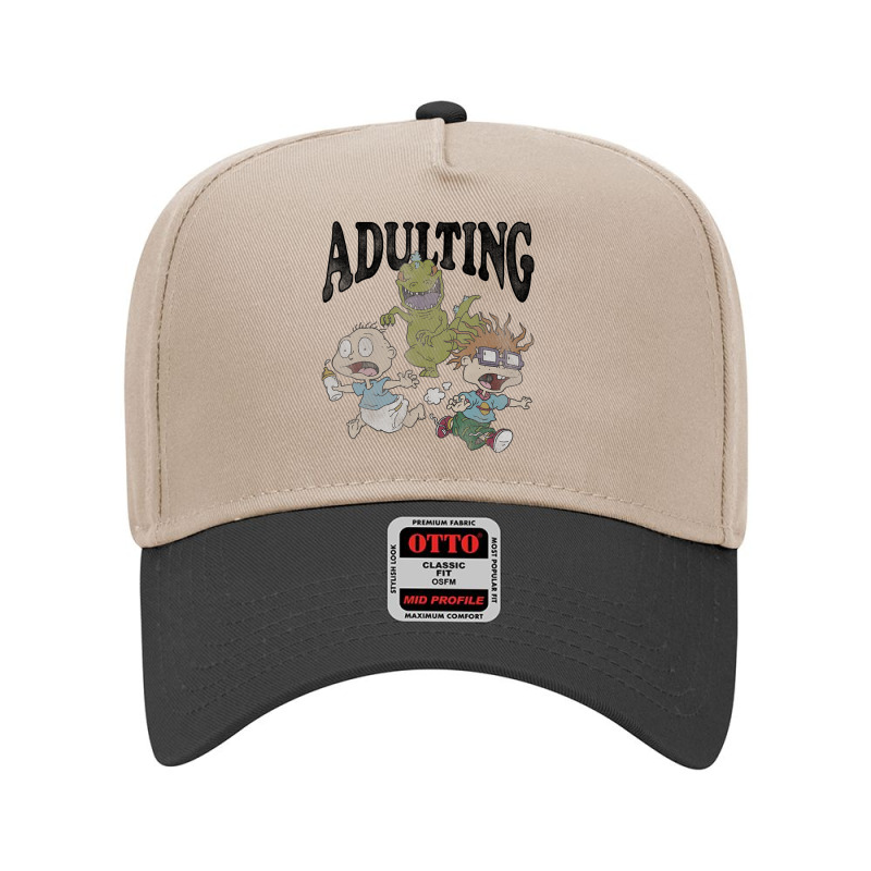 Rugrats Running From Reptar And Adulting Adjustable Baseball Cap by cm-arts | Artistshot