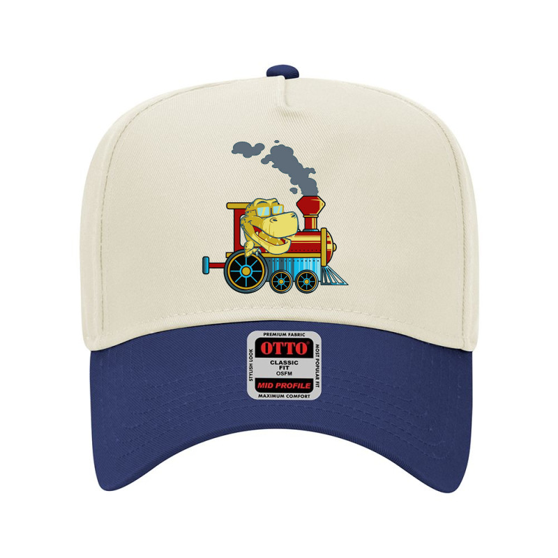 Funny Dinosaur Riding A Train Tyrannosaurus Dino Adjustable Baseball Cap | Artistshot