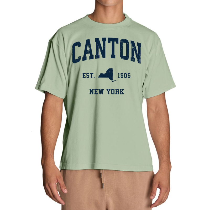 Canton New York Ny Vintage Athletic Navy Sports Design Long Sleeve T S Urban Heavy T-shirt | Artistshot