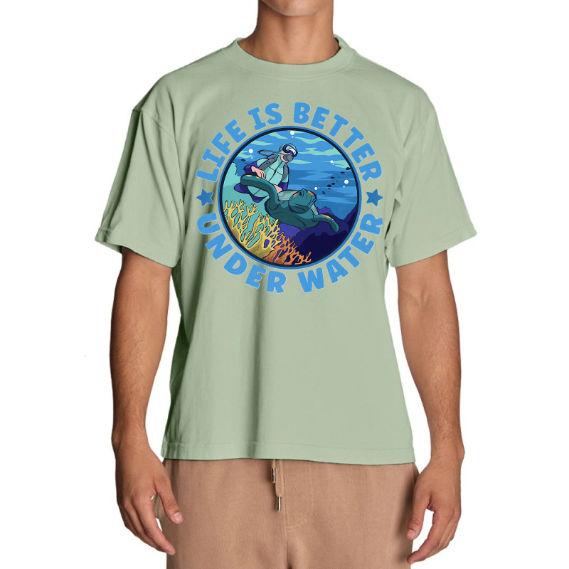 Life Is Better Under Water Marine Biology Scuba Diver Premium Urban Heavy T-shirt | Artistshot