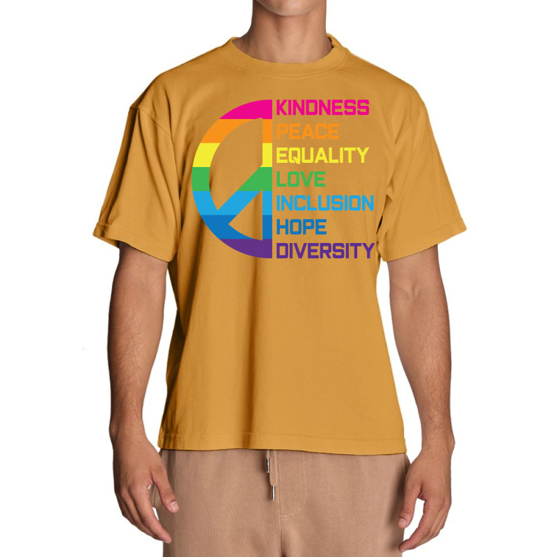 Kindness Peace Equality Love Inclusion Hope Diversity Long Sleeve T Sh Urban Heavy T-shirt by pofijinashu | Artistshot