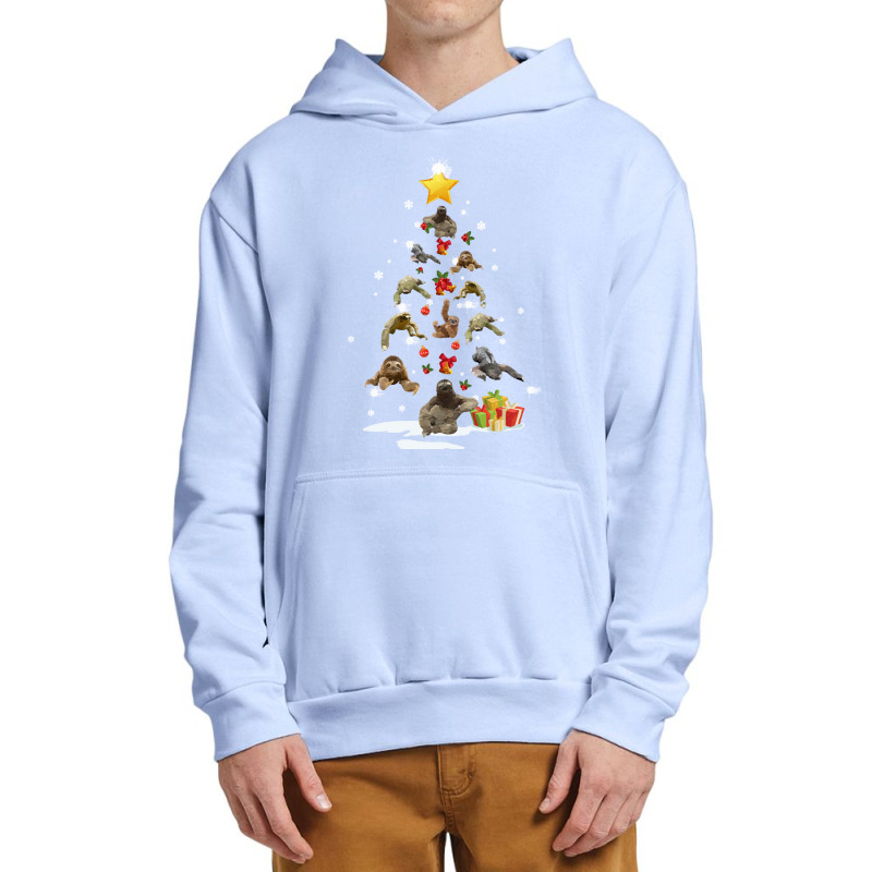 Sloth Christmas Tree Cute Sloth Christmas Tree Sloth Lovers Xmas Costu Urban Pullover Hoodie | Artistshot