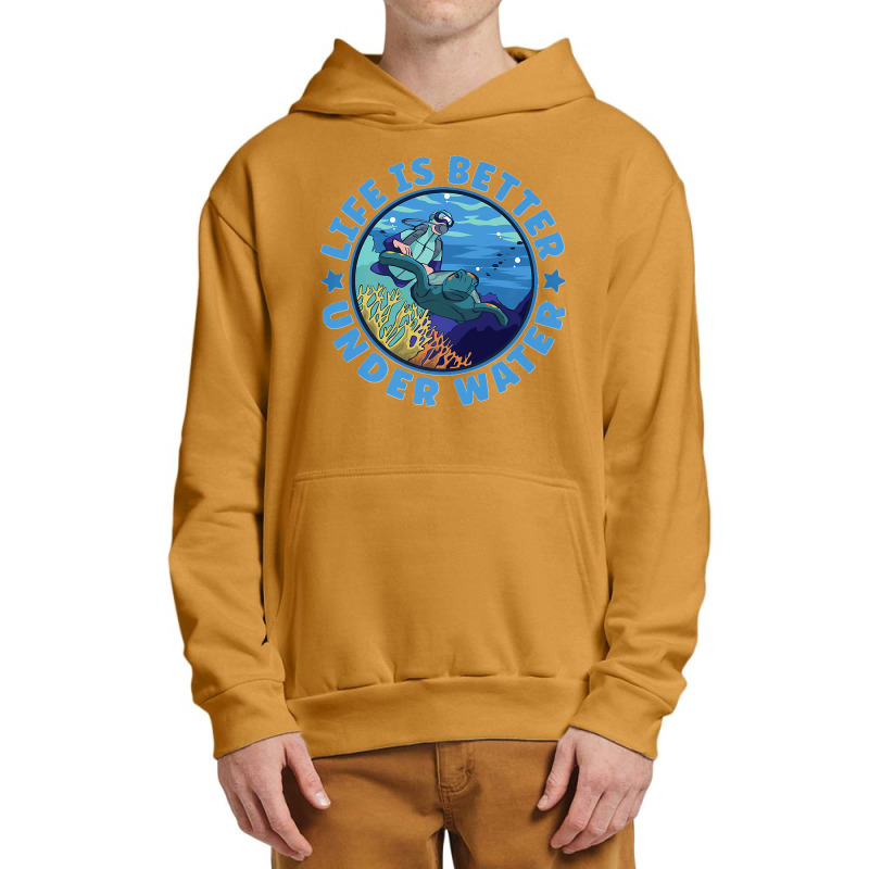 Life Is Better Under Water Marine Biology Scuba Diver Premium Urban Pullover Hoodie | Artistshot