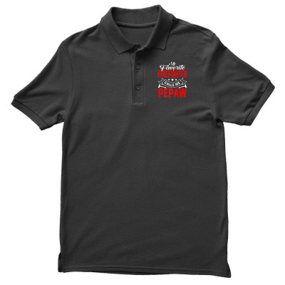 Mens Father's Day My Favorite Firefighter Calls Me Pepaw Men Premium Men's Polo Shirt Designed By Lemonjack