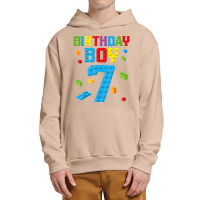 Master Builder 7th Birthday Boy 7 Seven Year Building Bricks Urban Pullover Hoodie | Artistshot