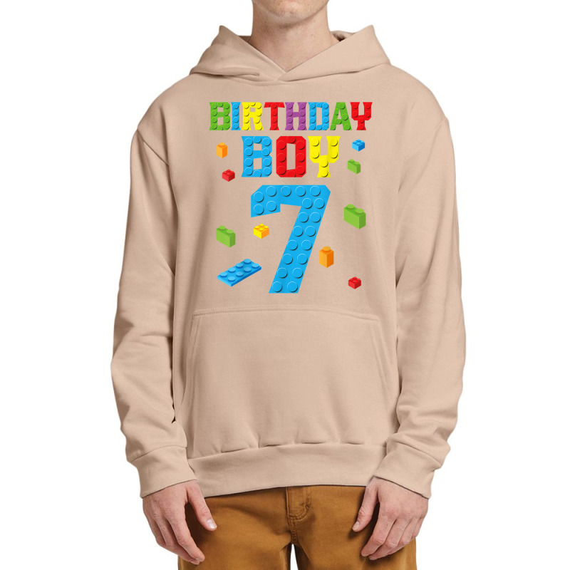 Master Builder 7th Birthday Boy 7 Seven Year Building Bricks Urban Pullover Hoodie by Stunner | Artistshot