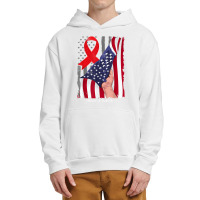 Hemophilia Awareness Vintage American Flag Red Ribbon T Shirt Urban Pullover Hoodie | Artistshot