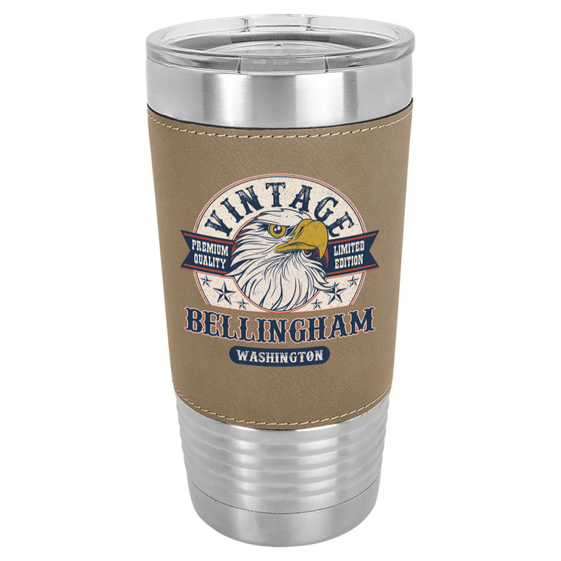 Retro Bald Eagle Bellingham Washington Vintage Limited Edition Leatherette Tumbler | Artistshot