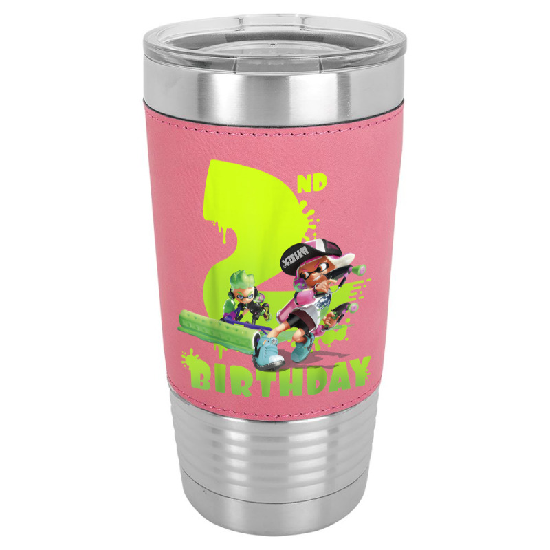 Splatoon Inkling 2nd Birthday Green Splatter Portrait Leatherette Tumbler | Artistshot