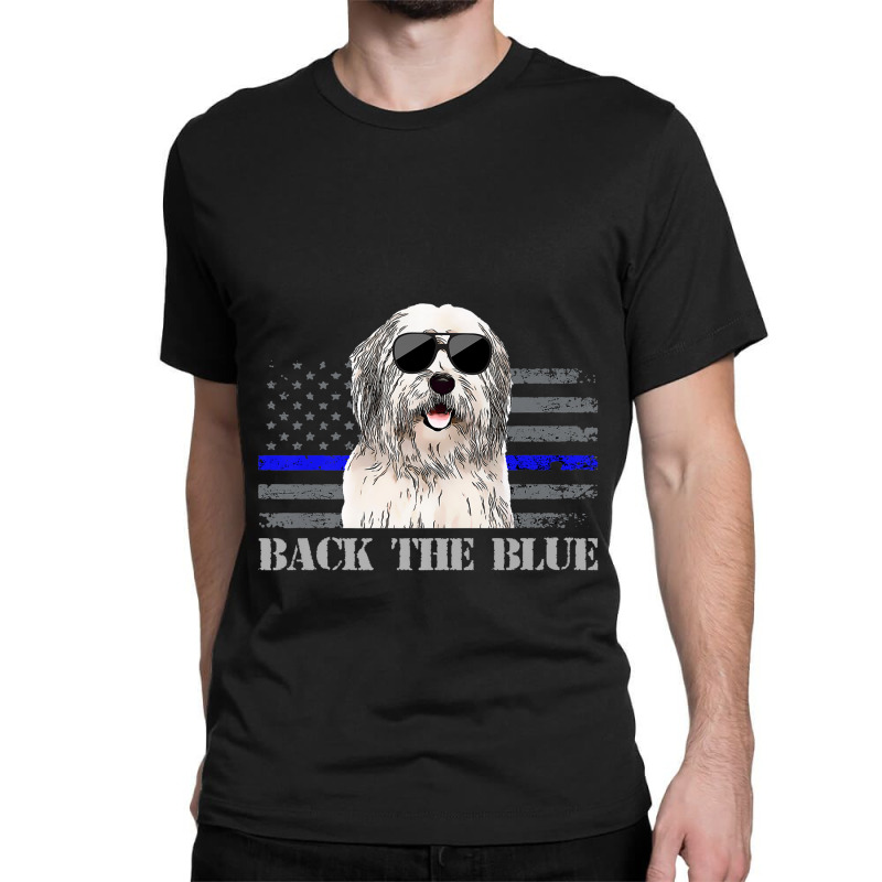 Old English Sheepdog Thin Blue Line American Flag Police Dog Premium Classic T-shirt | Artistshot