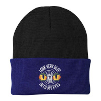 Womens Hypnotic Spiral Third Eye Cat Eyes Look Deep Into My Eyes Beanie | Artistshot