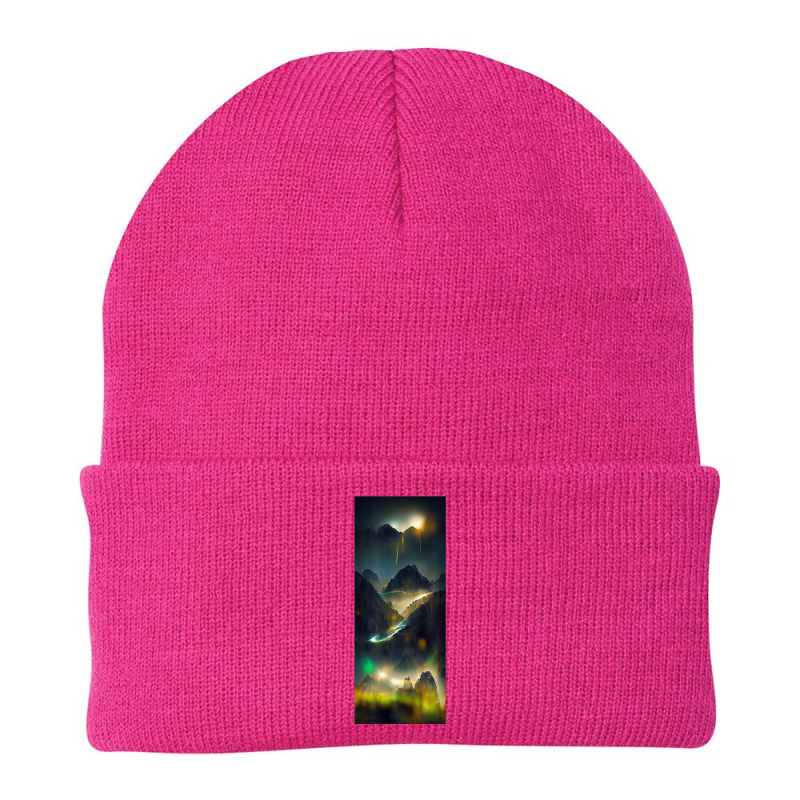 Quasar In Motion Across The Night Sky Mountain Blur Northern Beanie | Artistshot