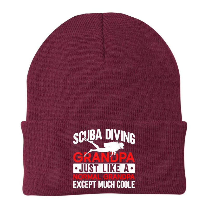 Scuba Diving Grandpa Underwater Ocean Lover Scuba Diver Beanie by Queenie | Artistshot