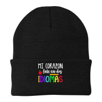 Mi Corazon Late En Dos Idiomas Bilingual T Shirt Beanie | Artistshot