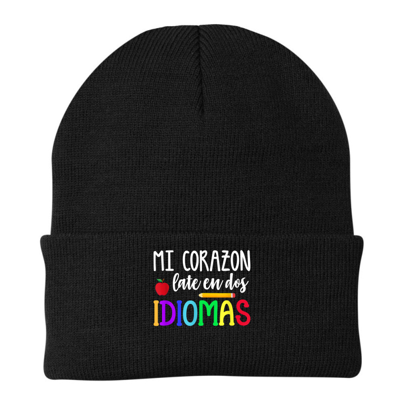 Mi Corazon Late En Dos Idiomas Bilingual T Shirt Beanie by cm-arts | Artistshot