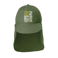 American Flag Gold Ribbon Fight Childhood Cancer Awareness Sun Shade Cap | Artistshot