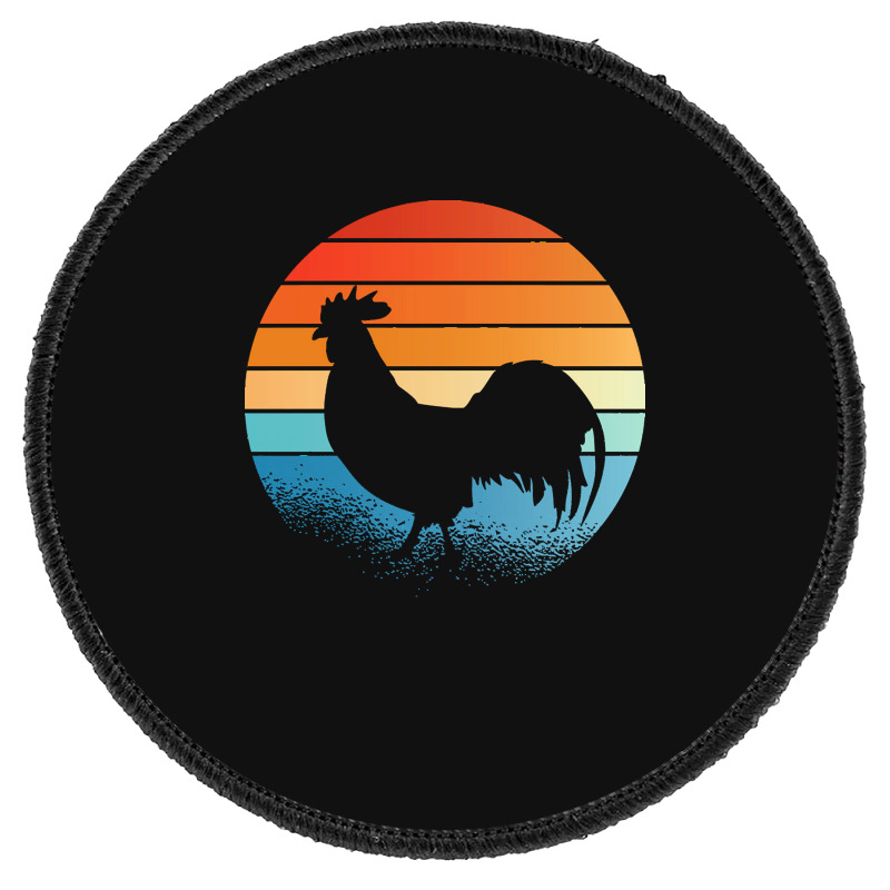 Sunset Rooster T  Shirt Sunset Rooster Gift Ideas T  Shirt Round Patch | Artistshot