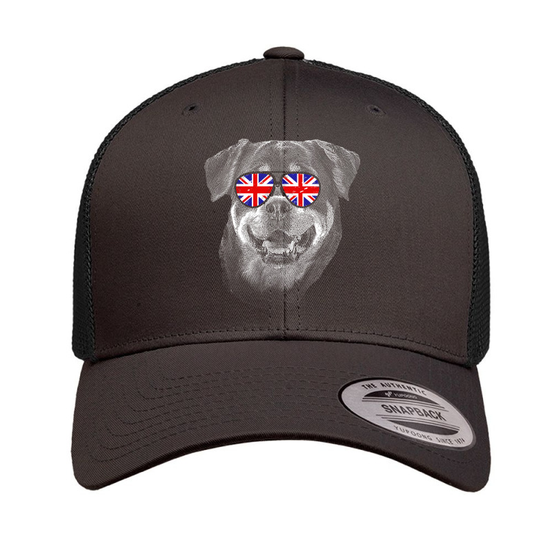 Rottweiler T  Shirt Rottweiler United Kingdom Flag Sunglass T  Shirt Retro Trucker Cap by deionschaefer81 | Artistshot