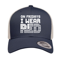 On Fridays I Wear Red Friday American Flag Deployed Solders Supporter Retro Trucker Cap | Artistshot