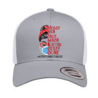 Messy Bun Face Mask Getting Stuff Done Activity Director T Shirt Retro Trucker Cap | Artistshot