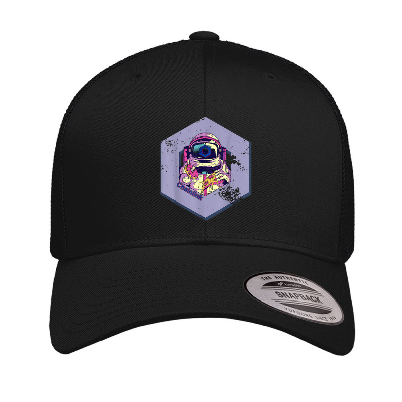 Cryptocurrency Link Chainlink Distressed Crypto Astronaut Retro Trucker Cap by LemonJack | Artistshot