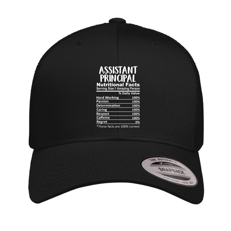 Assistant Principal Nutrition Facts Funny Retro Trucker Cap by LemonJack | Artistshot