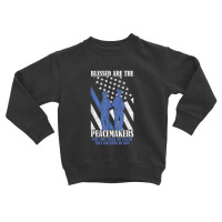 Patriotic American Thin Blue Line Flag Police Officer Toddler Sweatshirt | Artistshot