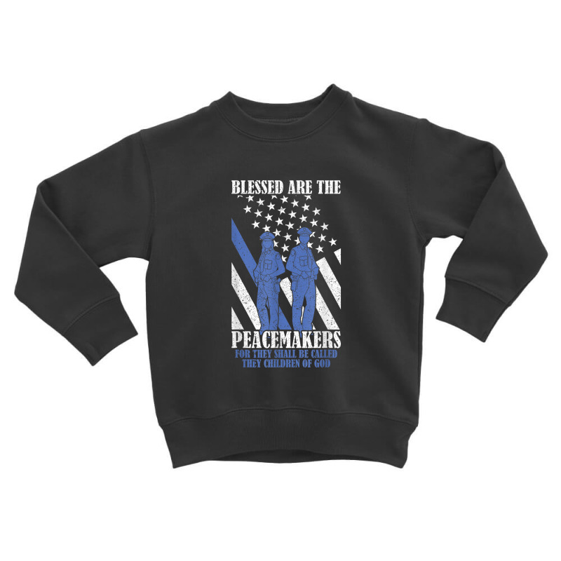 Patriotic American Thin Blue Line Flag Police Officer Toddler Sweatshirt | Artistshot