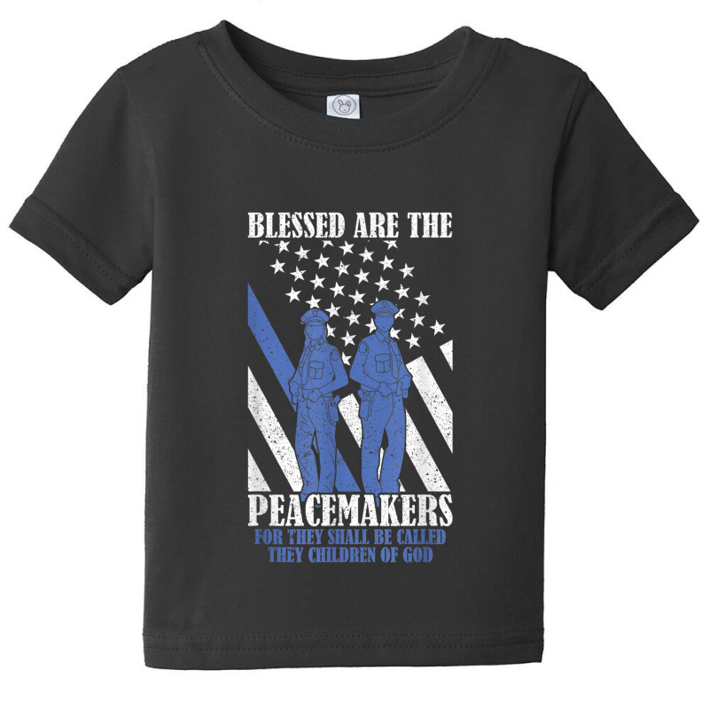 Patriotic American Thin Blue Line Flag Police Officer Baby Tee | Artistshot