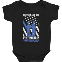 Patriotic American Thin Blue Line Flag Police Officer Baby Bodysuit | Artistshot