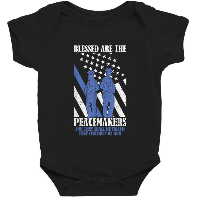 Patriotic American Thin Blue Line Flag Police Officer Baby Bodysuit | Artistshot