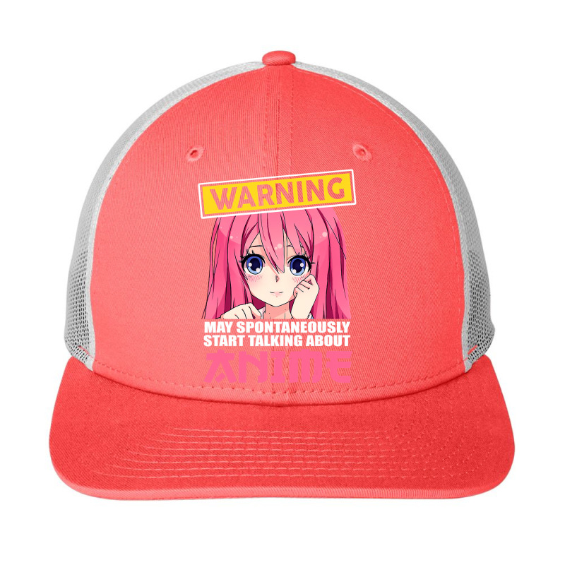 Warning May Spontaneously Start Talking About Anime Girls Snapback Trucker Cap | Artistshot